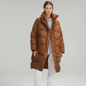 Lululemon Long Oversized Down Jacket Roasted Brown